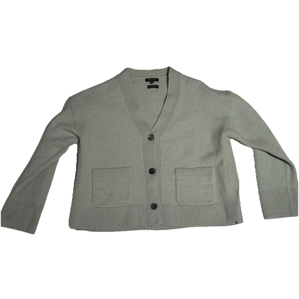 ~SOLD N/A ~ Massimo Dutti Womens Sweater Sage Wool Cashmere Button Up Cardigan